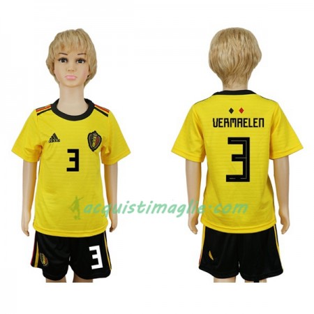 Divisa di Calcio Belgio Vermaelen 3 Bambino Trasferta Mondiali 2018